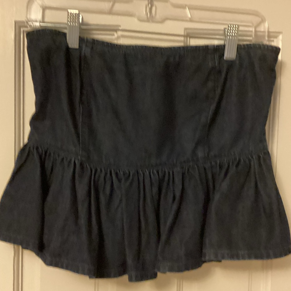 ASOS Denim Strapless Peplum Top